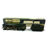 WRENN, A VINTAGE THREE RAIL DIECAST MODEL TRAIN LOCOMOTIVE AND TENDER Titled Lyme Regis 'number