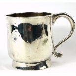 AN 18TH CENTURY SCOTTISH SILVER SMALL TANKARD Plain form, with a single handle, engraved initials '