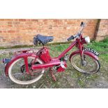 BARN FIND A VINTAGE AUTOVAP MOTORCYCLE BICYCLE, FIRST REGISTERED 1995, 49CC PETROL, RED,