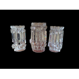 A COLLECTION OF THREE VICTORIAN CUT LEAD CRYSTAL GLASS LUSTRES Comprising a single central lustre