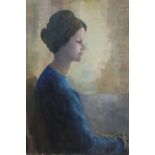 20TH CENTURY OIL ON BOARD, FEMALE PORTRAIT Unsigned, unframed. (46cm x 61cm) Condition: good overall