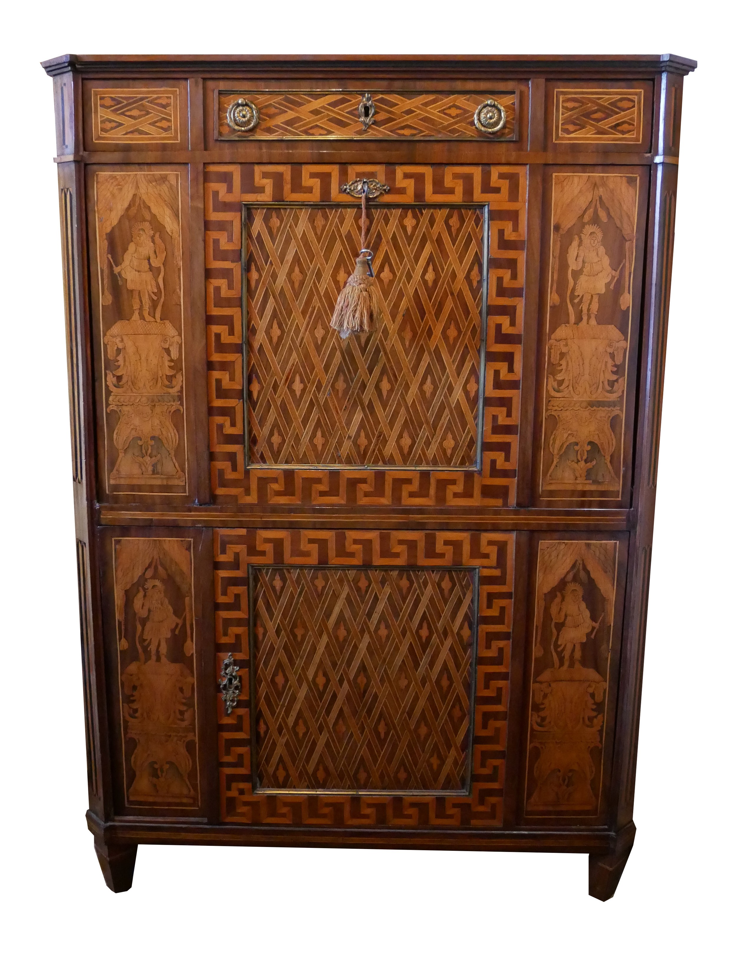 T. WILLSON OF QUEEN STREET, LONDON, A FINE EARLY 19TH CENTURY MAHOGANY AND SATINWOOD MARQUETRY