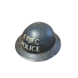 A WWII STEEL POLICE HELMET British Home Front Police. (overall diameter 30cm) Condition: very good