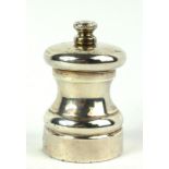 A 20TH CENTURY SILVER SPHERICAL PEPPER MILL Marked to base 'Peter Piper, Park Green', hallmarked