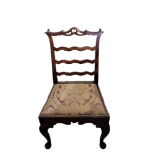 AN 18TH/19TH CENTURY MAHOGANY STANDARD CHAIR With serpentine ladder back and upholstered drop in