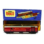 HORNBY DUBLO, A VINTAGE THREE RAIL DIECAST MODEL TRAIN Titled 'TPO Mail Van Set', in original blue