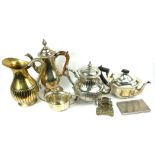 A COLLECTION OF EARLY 20TH CENTURY AND LATER WHITE METAL AND SILVER PLATED WARE Comprising a