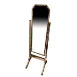 AN EARLY 20TH CENTURY VENETIAN STYLE CHEVAL MIRROR With mirrored supports and legs. (49cm x 156cm)