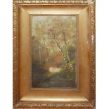 N. WILLIS PRYCE, AN EARLY 20TH CENTURY OIL ON BOARD Mountainous landscape, signed, gilt framed,