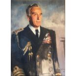 JUNE R. BARTLETT, B. 1947, OIL ON CANVAS Half length portrait, Louis Mountbatten, Earl of Burma,