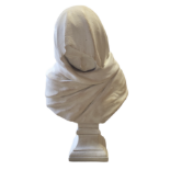 A 20TH CENTURY DECORATIVE PLASTER SCULPTURE, BUST OF A YOUNG GIRL AFTER VICTORIANA Stamped on