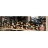 A COLLECTION OF TWENTY-SIX VARIOUS TOBY AND CHARACTER JUGS To include Beswick, Royal Doulton etc.