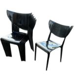 PHILIP STARK FOR TOG, EMMA SAO, SIX STACKING CHAIRS AND TWO ARMRESTS. (56cm x 40cm x 97cm)