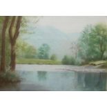 GRACE HARROW, A 20TH CENTURY SCOTTISH PASTEL View of The River Derwent Borrowdale, bearing gallery