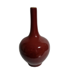 A LARGE SANG DE BOEUF RED GLAZED CERAMIC BULBOUS VASE. (h 40cm) Condition: good