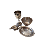 A COLLECTION OF VICTORIAN AND LATER SILVERWARE Comprising a presentation trophy, hallmarked Walker &