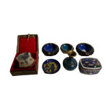A COLLECTION OF CLOISONNÉ WARES To include ashtrays, box and cover, vase and dish. Condition: good