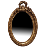 A 19TH CENTURY DESIGN OVAL GILT FRAMED MIRROR Decorated with floral garlands. (h 91cm) Condition: