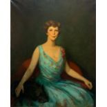 CECIL CLARK DAVIS, 1877 - 1955, A LARGE 20TH CENTURY AMERICAN MARION MA OIL ON CANVAS Portrait of