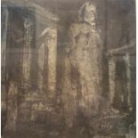 H.A. BIRD, BRITISH SCHOOL STRIKING ETCHING AND AQUATINT, MODERNIST STATUE IN Pencil signed lower