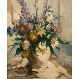 DOROTHEA SHARP, BRITISH, 1874 - 1955, OIL ON BOARD Still life of flowers in a vase, signed lower