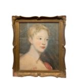 WILLIAM BRIGHTS, A 19TH CENTURY OIL SKETCH WITH CHALKLINE UNDERDRAWING PORTRAIT OF A WOMAN. (sight