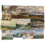 A LARGE COLLECTION OF 160 OIL PAINTINGS to include seascapes, landscapes, still lives, portraits,