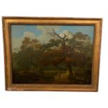 CIRCLE OF MEINDERT HOBBEMA, AMSTERDAM, 1638 - 1709, OIL ON CANVAS Wooded landscape, shepherd and
