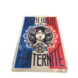 SHEPARD FAIREY, AMERICAN, 'LIBERTÉ, ÉGALITÉ, FRATERNITÉ', OFFSET LITHOGRAPH ON CREAM PAPER Open