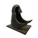 ALAN MARTIN, BRITISH, A LARGE AND IMPRESSIVE 20TH CENTURY BRONZE Titled 'Rocking Helmet', signed,