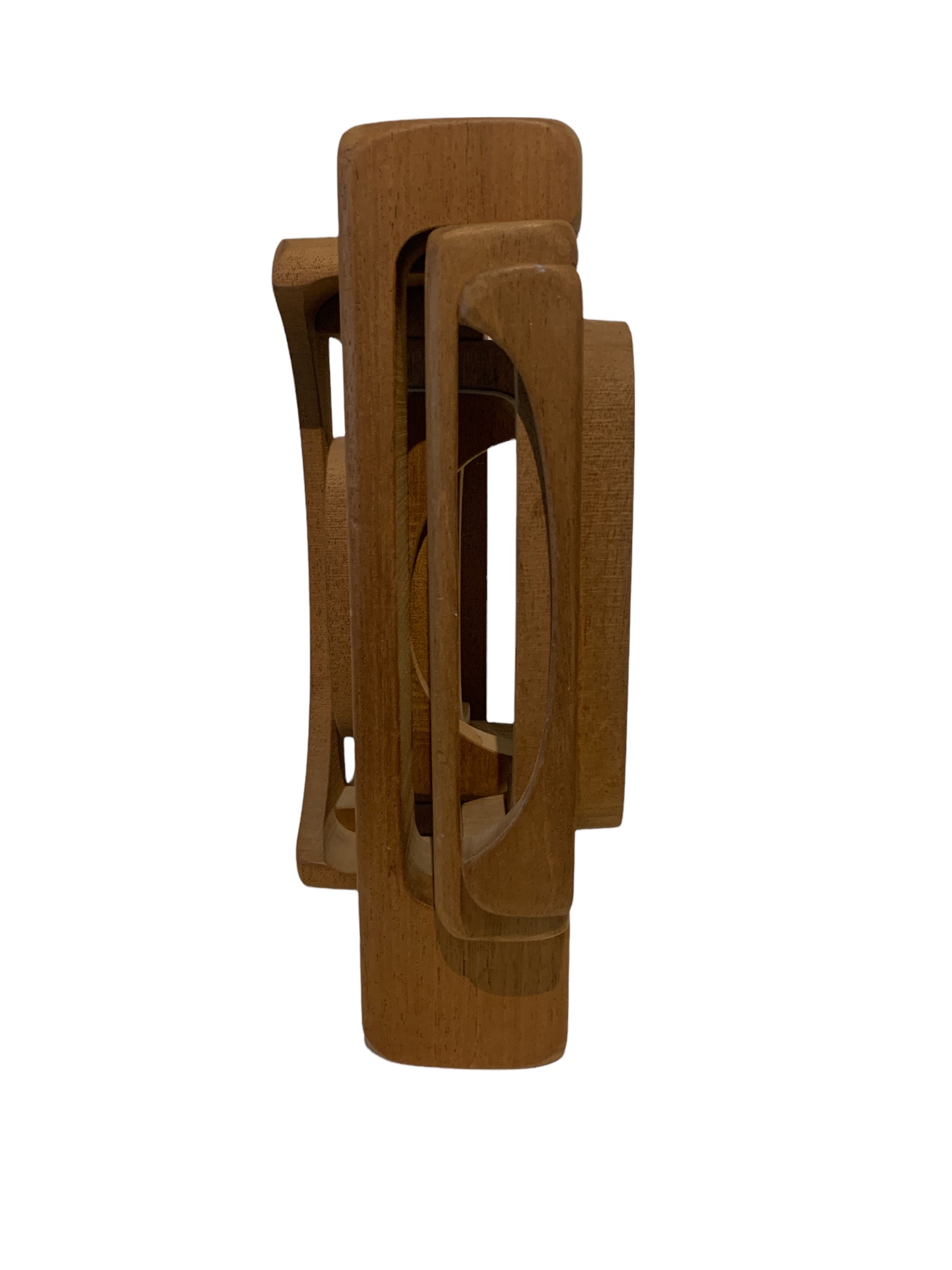 BRIAN WILLSHER, BRITISH, 1930 - 2010, A 20TH CENTURY CARVED WOOD ABSTRACT SCULPTURE Articulated - Image 4 of 5