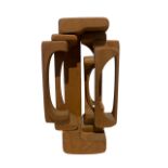 BRIAN WILLSHER, BRITISH, 1930 - 2010, A 20TH CENTURY CARVED WOOD ABSTRACT SCULPTURE Articulated