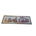 A 20TH CENTURY SILK PAINTING OF A PROCESSION In Rajasthan, India, bearing London Gallery label,