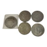 A COLLECTION OF FIVE EARLY 20TH CENTURY FULL CROWN COINS Two 1935 King George, 1933 crown, two