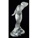 LALIQUE, 'DANSEUSE', A FROSTED GLASS FIGURE Standing pose with one arm, bearing engraved signature