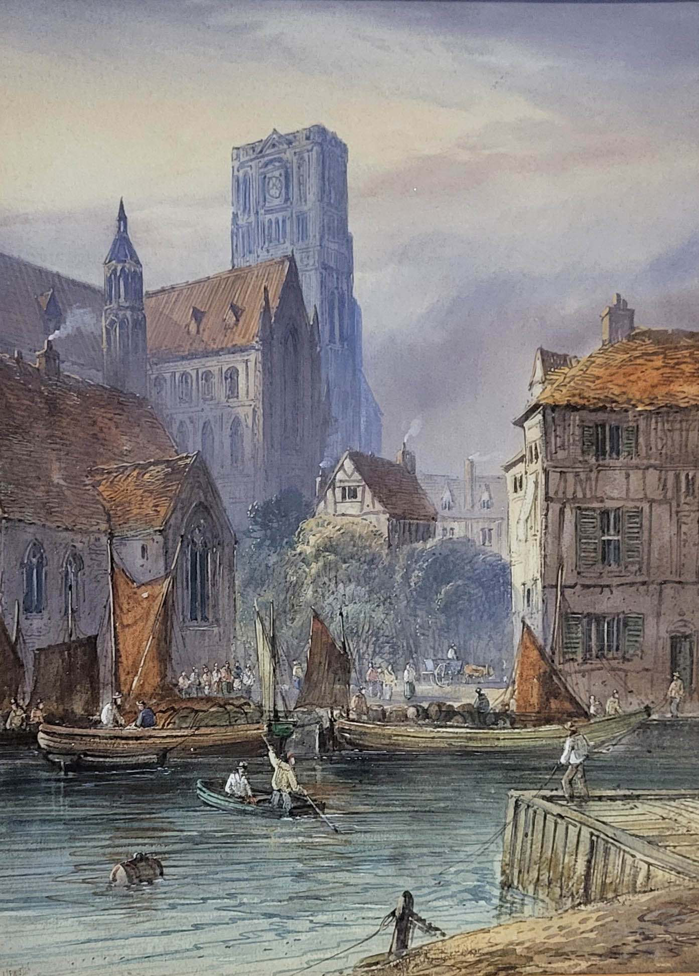 LENNARD LEWIS (1826-1913) , A PAIR OF 19TH CENTURY WATERCOLOUR Landscapes, Continental architectural - Image 3 of 3