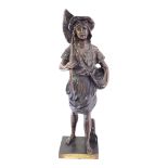 J. GARNIER, A 19TH CENTURY FRENCH SCHOOL CAST BRONZE MODEL, CREVETTES BOY Wearing provincial