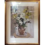 JOHN YARDLEY HON RTD RI BORN 1933 GILT FRAMED & GLAZED SIGNED WATERCOLOUR 'Golden Rod, Lilies and