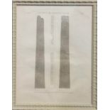 A SET OF FOUR 19TH CENTURY BLACK AND WHITE ARCHITECTURAL ENGRAVINGS Egyptian scenes, a pair