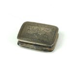 NATHANIEL MILLS, A VICTORIAN SILVER RECTANGULAR VINAIGRETTE With engraved decoration and pierced