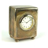 A VICTORIAN SILVER TRAVEL RECTANGULAR CLOCK CASE With hinged rear door, hallmarked London, 1901,