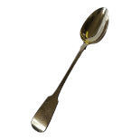 A KING WILLIAM IV SILVER BASTING SPOON Fiddle pattern with engraved initial, hallmarked MC,