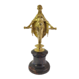 A 19TH CENTURY CONTINENTAL GILDED BRONZE ALLEGORICAL FIGURE OF JUSTICE In long Ancient Roman