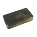 A GEORGIAN SILVER RECTANGULAR SNUFF BOX With engine turned decoration and gilt interior,