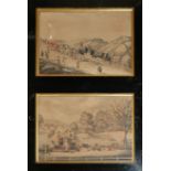 A PAIR OF 19TH CENTURY ENGRAVINGS, ENGLISH COACHING SCENES Traditional rural landscape views,