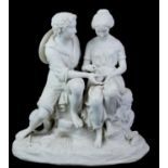 COPELAND, A 19TH CENTURY PARIAN GROUP, 'PAUL AND VIRGINIA' A romantic courting couple with a