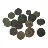 A COLLECTION OF ROMAN BRONZE COINS Various portraits including Caesarvm Nostrorvm. (approx 16 coins)