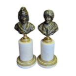 A PAIR OF 19TH CENTURY CONTINENTAL PATINATED BRONZE BUSTS, CENTRAL EUROPEAN GENTLEMEN