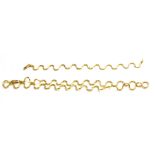 A VINTAGE 18CT GOLD NECKLACE AND BRACELET SET Having unusual curved form links. (necklace approx