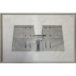 A COLLECTION OF THREE LARGE 19TH CENTURY ARCHITECTURAL BLACK AND WHITE ENGRAVINGS Titled 'Edfou